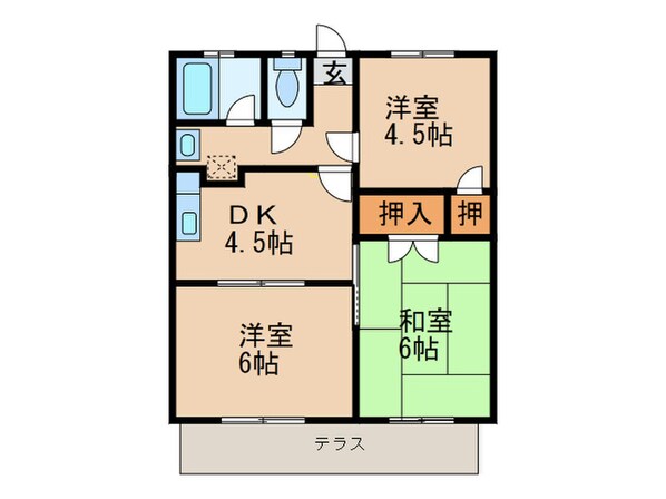 レジデンス田中B棟の物件間取画像